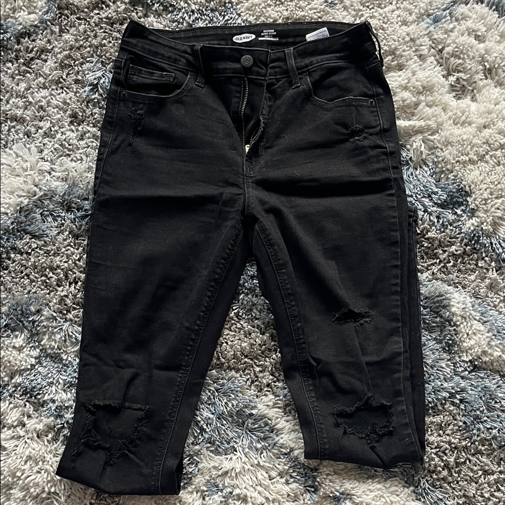 Old Navy Black Rockstar Super Skinny Jeans